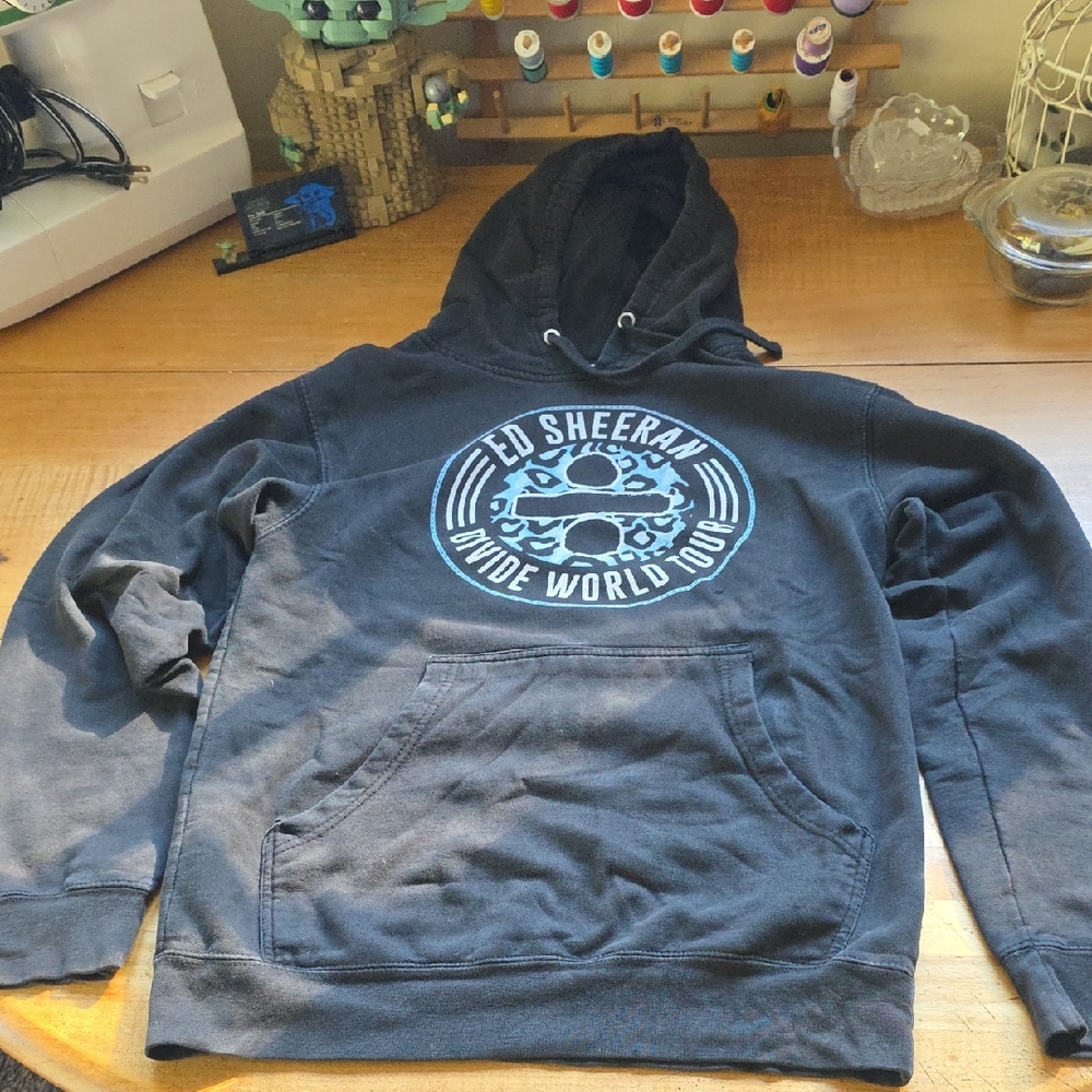 Black Hoodie with Blue Graphic